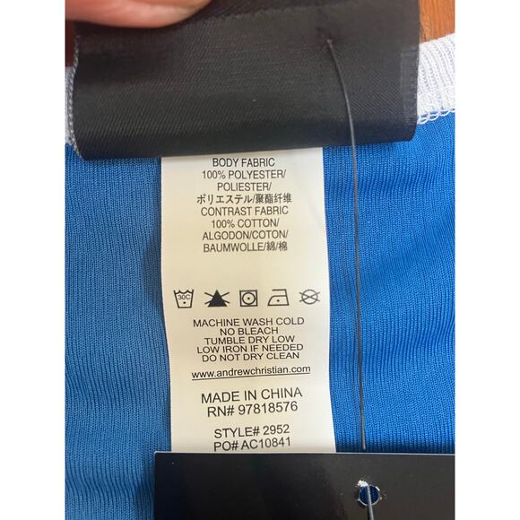 Andrew Christian Phys. Ed. Gym Varsity Tank Blue XL Extra Large - Picture 14 of 14